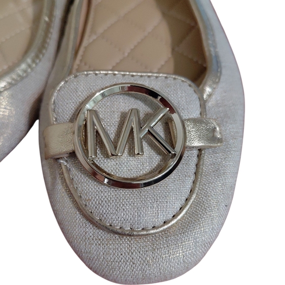 Michael Kors Gold Shimmering Ballet flats Women’s Lillie Moccasins 7.5 - Picture 10 of 12